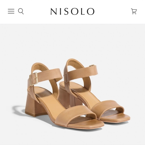 NIB NISOLO Stella Go To Block Heel Sandals In Almond - Picture 5 of 11